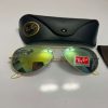 عینک آفتابی ریبن RayBan خلبانی شیشه سبز فریم طلایی