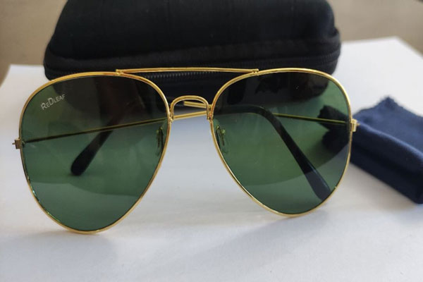 عینک آفتابی Redleaf شیشه سبز فریم طلایی